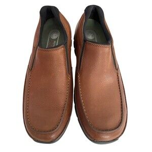 Rockport Men's Leather Shoes Brown Casual Slip On Shoes